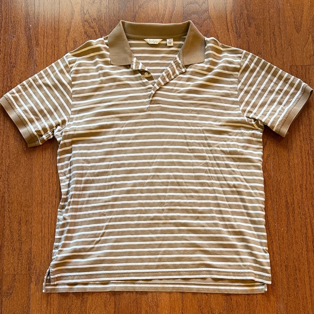 Classic Brown Striped Polo Shirt for Men